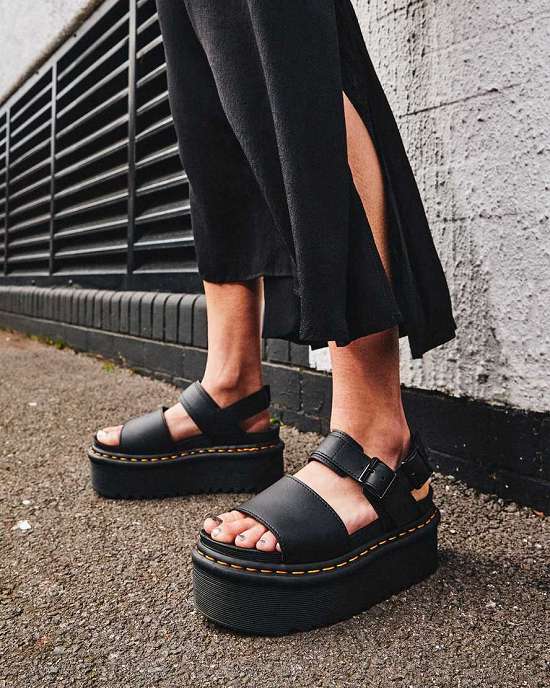 Sandalias Negras Dr. Martens Voss Quad Strap Mujer Negros MX-86401